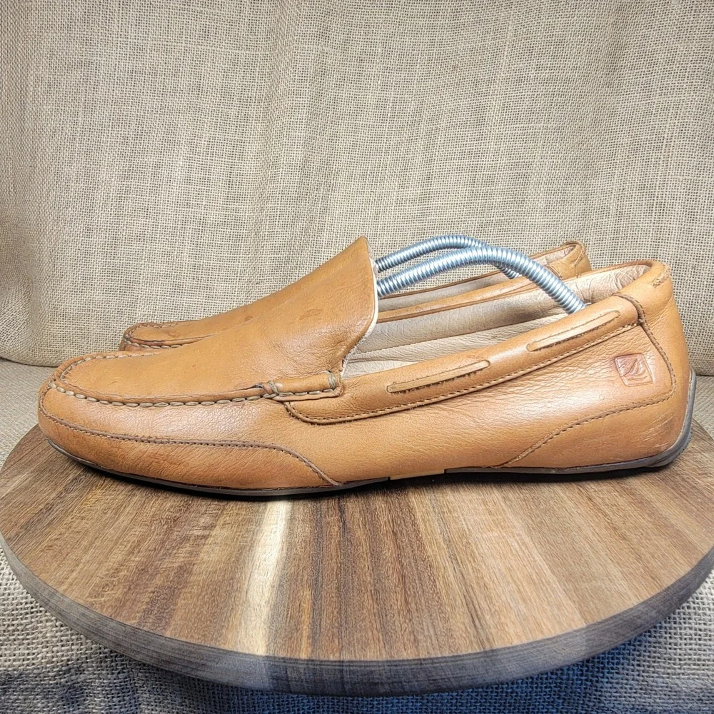 Sperry Top-Sider Brown Leather Driving Loafers Moc Toe Slip On Casual Men's 12M